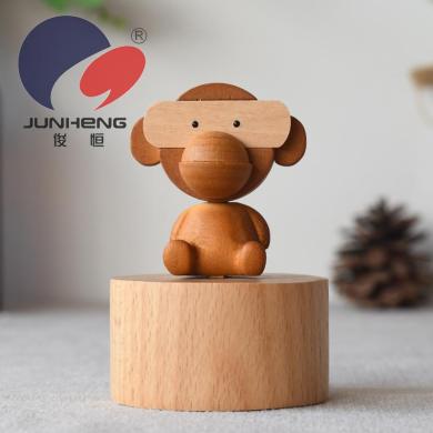 Junheng Craft small orangutan mini cute animal music box Music box Wooden crafts decorated children gift SH1704