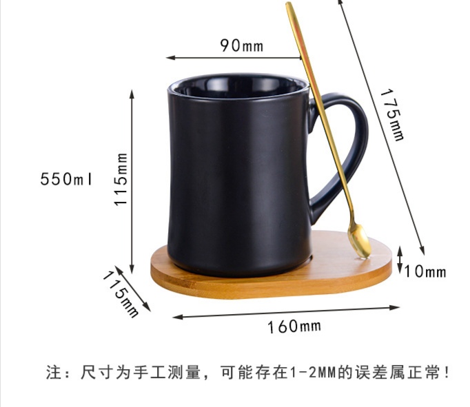 500ml高档啤酒杯，全色釉哑光陶瓷杯产品图