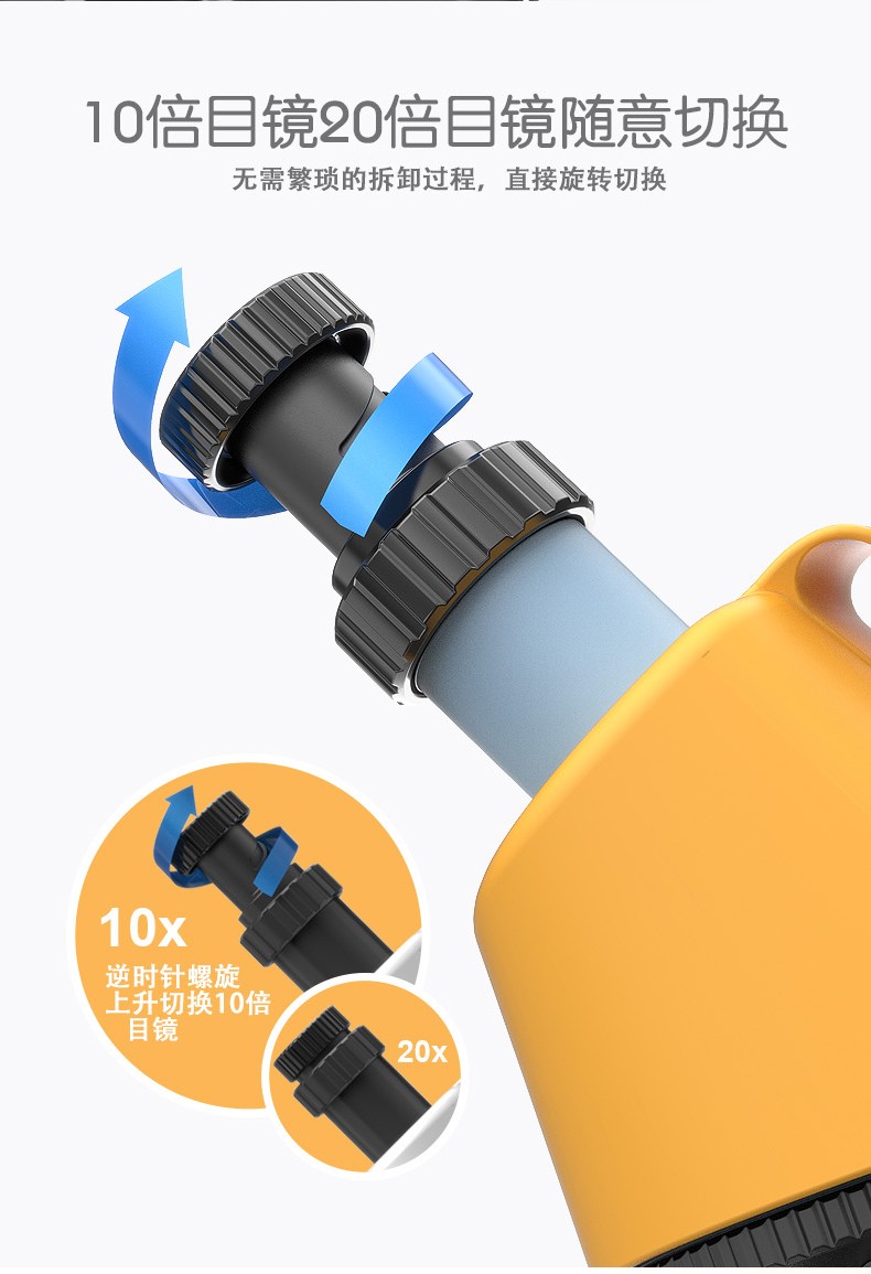 最新升级版1113儿童显微镜1200倍 小学生实验科教益智玩具显微镜详情图5