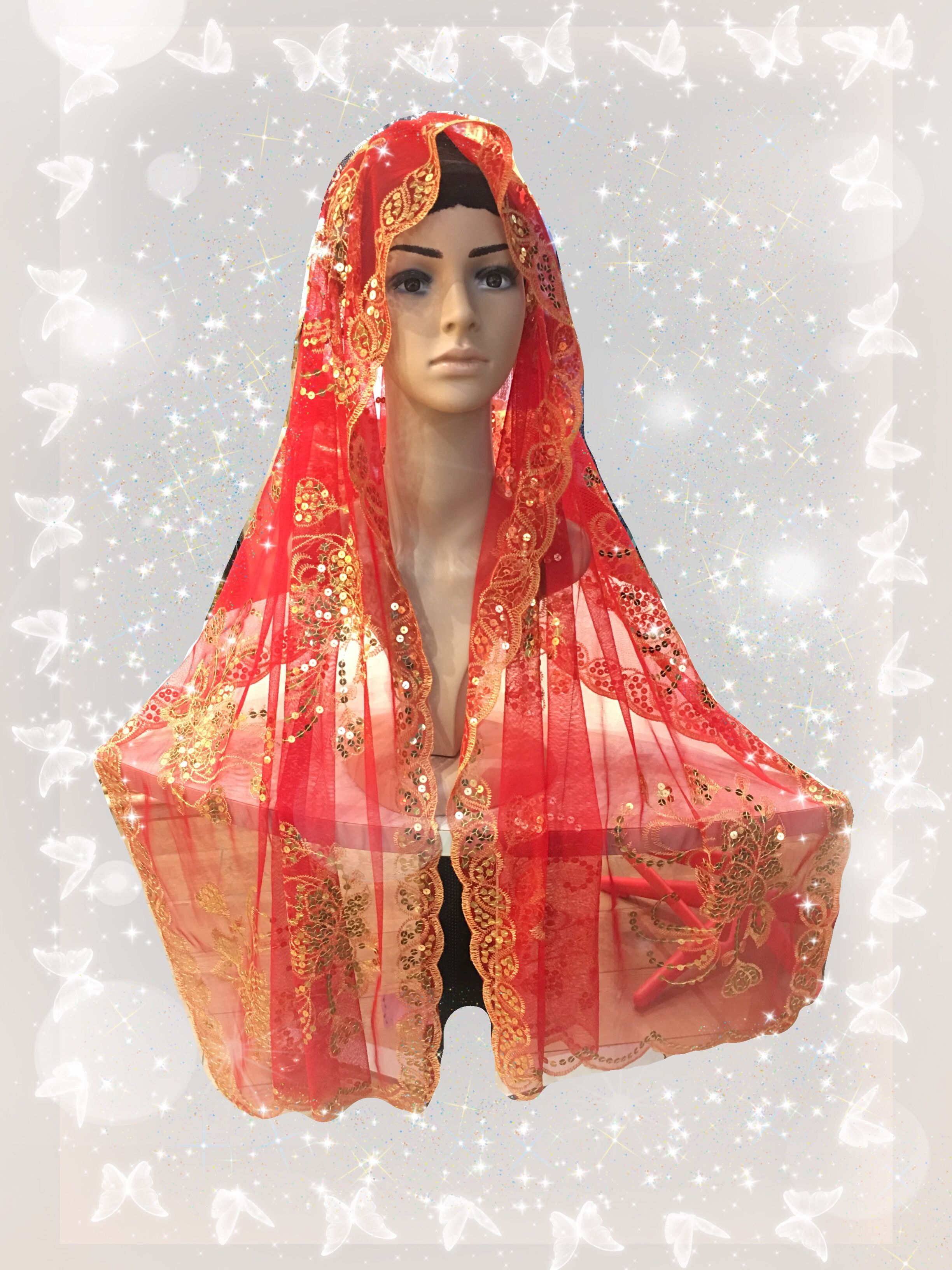 Large red sequin bandana 10