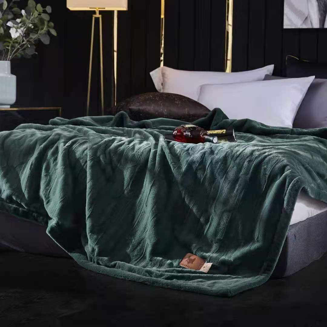 New 2025 fur blanket, solid color embossed blanket, Raschel blanket, water ripple blanket, gift single person blanket, 2.6 details Picture