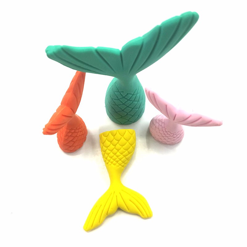 鱼尾橡皮擦 美人鱼3D立体小鱼尾巴造型橡皮详情图4