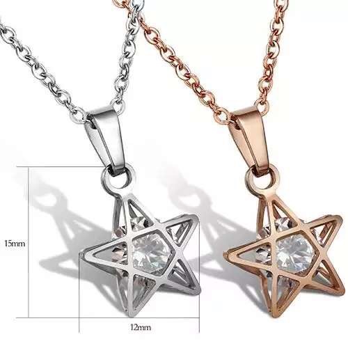 الصيغة الكورية القديمة من التيتانيوم، الفولاذ ذي الخمس نجوم، قلادة من التيتانيوم الصلب details Picture