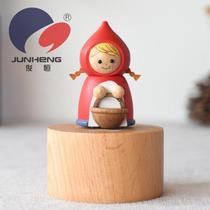 Junheng craft fairy tale Little Red Riding Hood music box music box girls Children's gift can be engraved wooden crafts PH1711