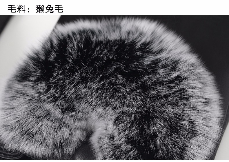 蒂凡雪真皮手套女士秋季冬天薄獭兔毛羊皮触屏保暖加厚骑行开车详情图7