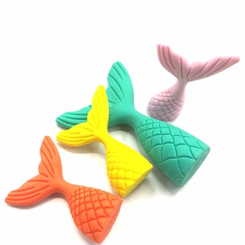 鱼尾橡皮擦 美人鱼3D立体小鱼尾巴造型橡皮详情图5