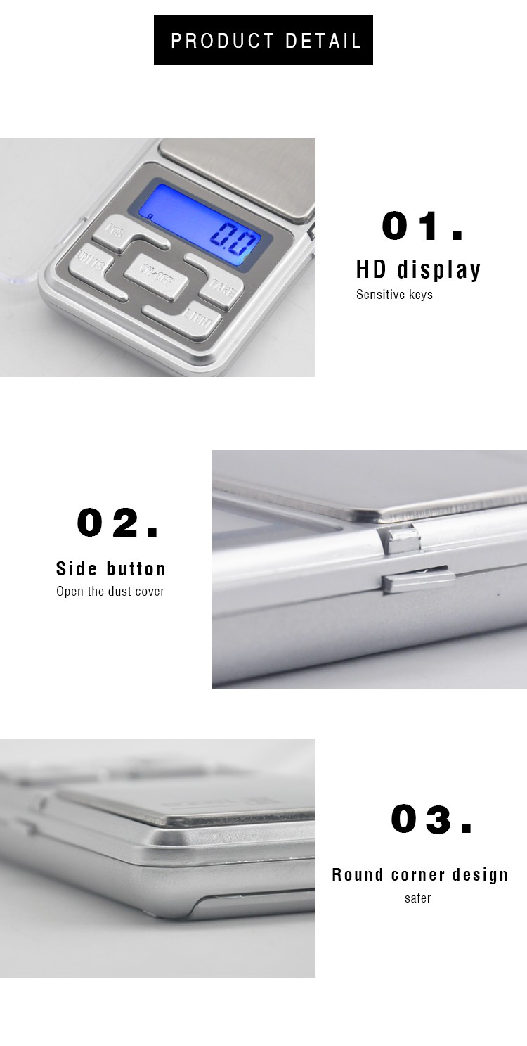MH electronic jewelry scale with high-definition screen display, high-quality and high-precision 0.01g/0.1g gold jewelry scale detail image 7
