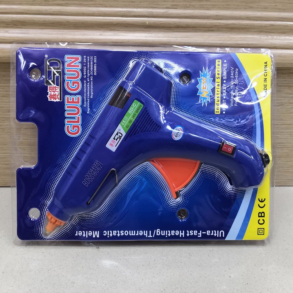 Sade 60W blue large glue gun, hot melt glue gun with anti-scald nozzle, factory direct sales pic 5