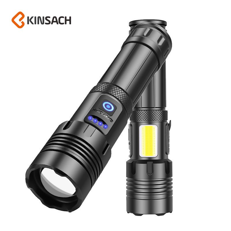 强光手电筒超亮可充电p70家用led探照灯户外远射超强光防水工作灯