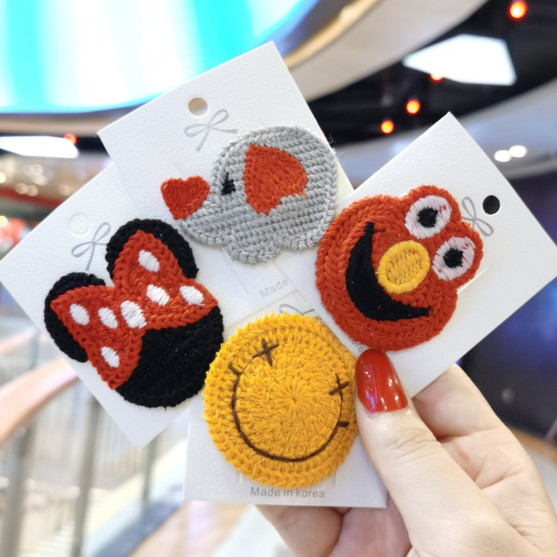 Knitted woolen hair clip cartoon BB clip undefined
