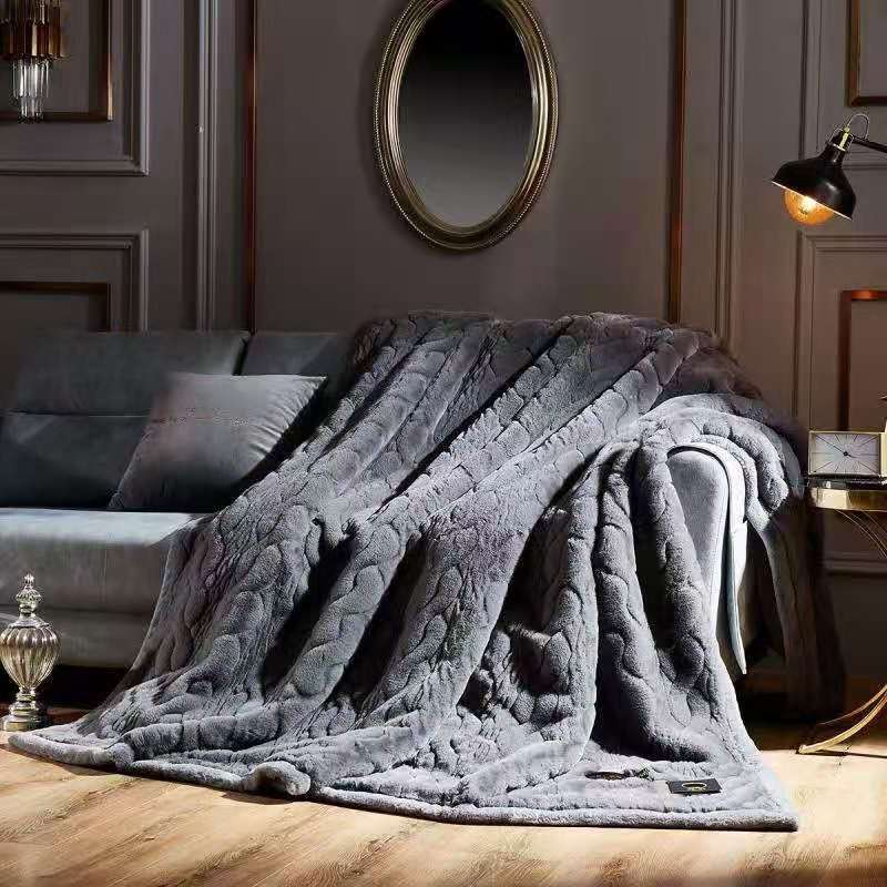 2023年新款爆品高端舒适貂皮绒毯详情图6