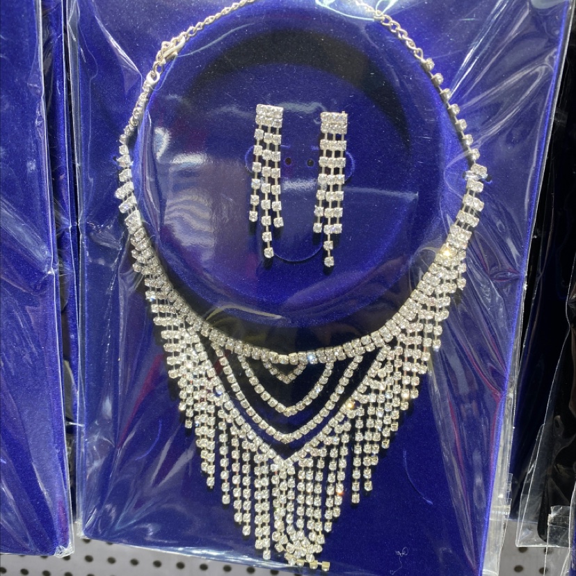 流苏形状新娘婚礼聚会耳环项链套装