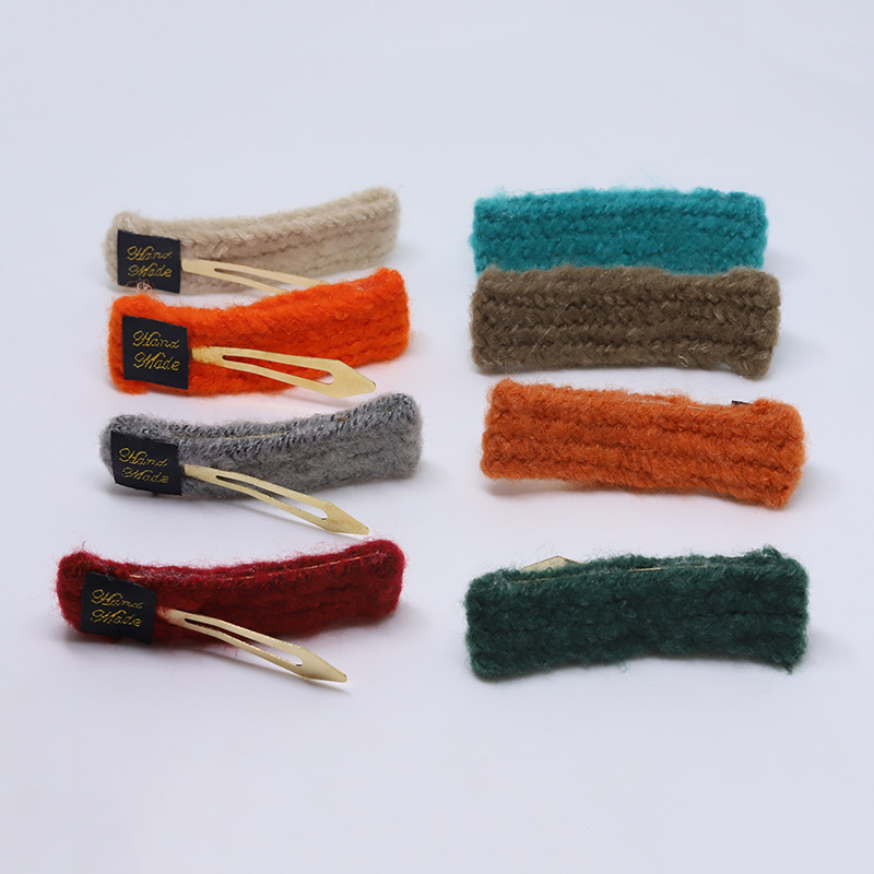 Wool hair clips, handcrafted BB clips undefined