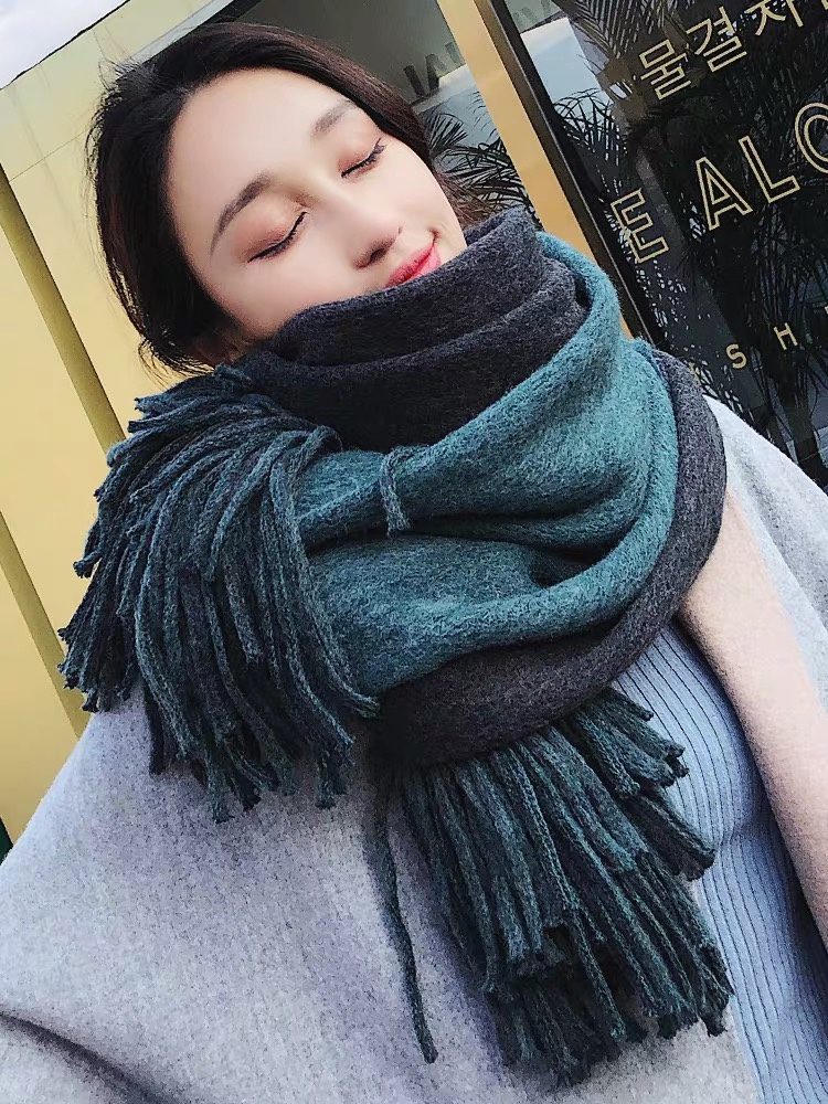 The oversized, warm and thick scarf is versatile