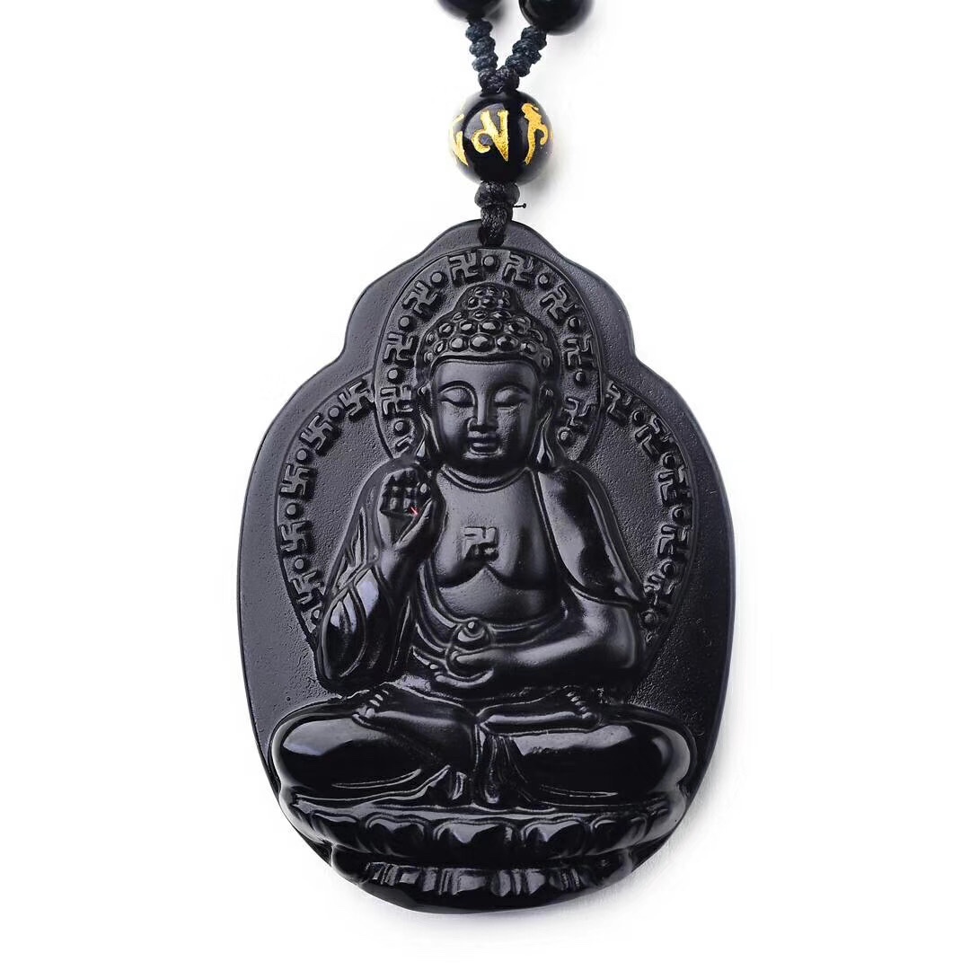 【 Name 】 Natural Obsidian Guardian Deity: Pig and Dog/Amitabha Buddha and Bodhisattva