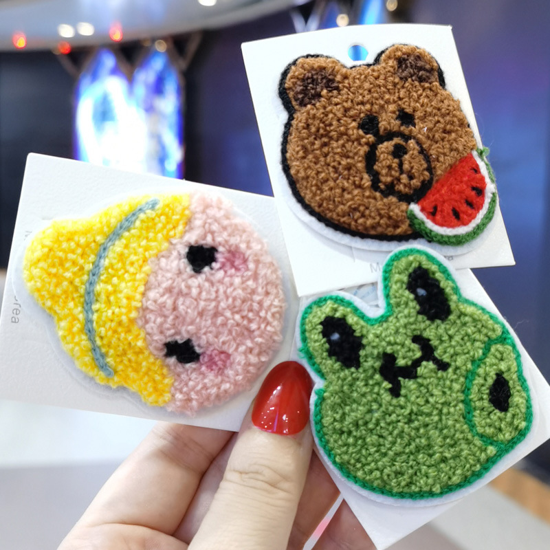 Wool hair clips, plush BB clips, large hair clips undefined