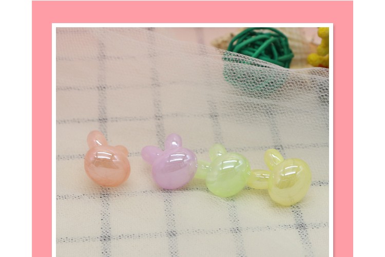 Rubber band accessories bead Rabbit acrylic two-color bead rubber band accessories bead Rabbit acrylic two-color bead rubber band accessories bead rabbit acrylic two-color bead rubber band accessories bead rabbit sub- detail image 3