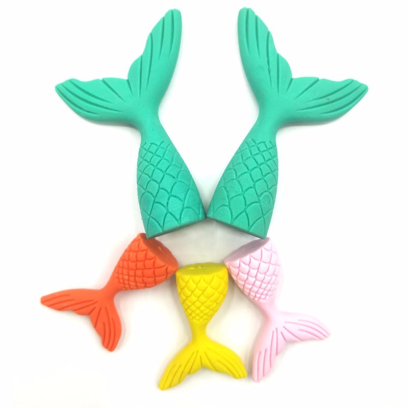 鱼尾橡皮擦 美人鱼3D立体小鱼尾巴造型橡皮详情图7