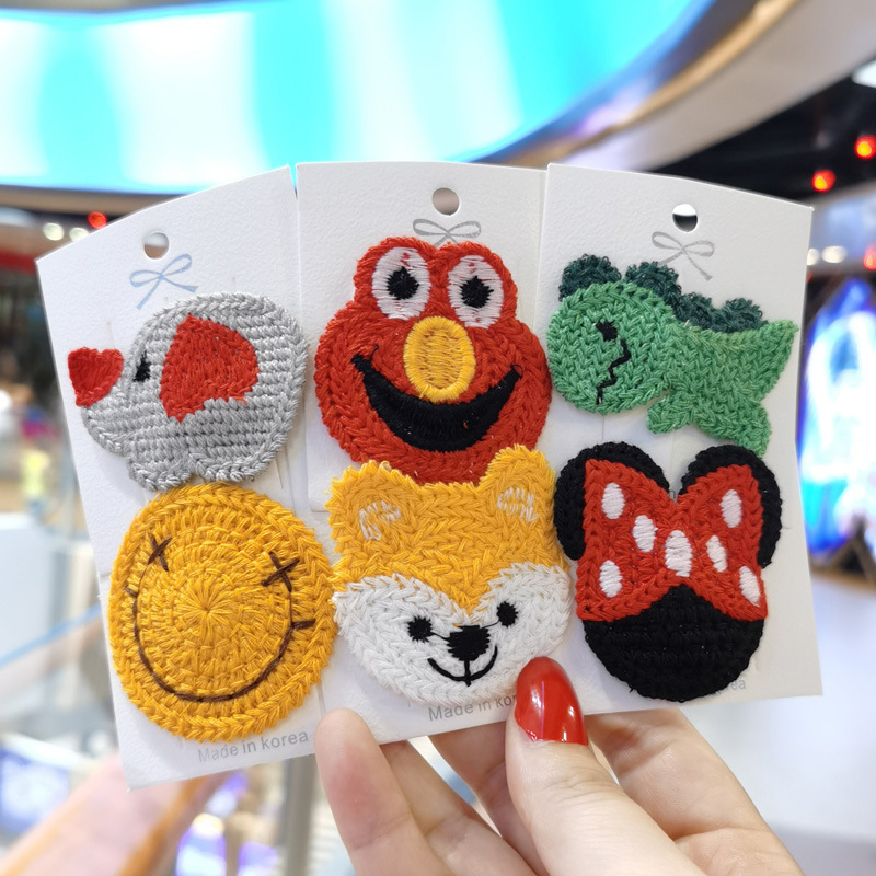 Knitted woolen hair clip cartoon BB clip Specification image