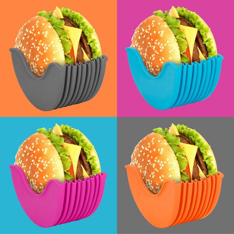 硅胶汉堡夹burger buddy塑料汉堡固定盒免触汉堡套详情图2