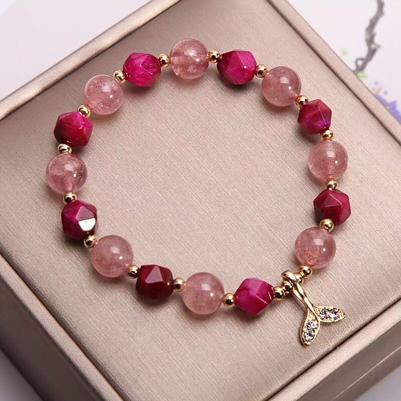 Strawberry crystal peach blossom hand string thumbnail