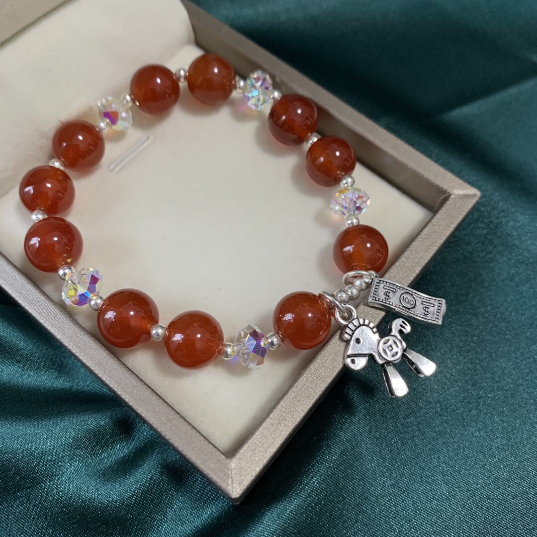 925 silver agate Swarovski bracelet thumbnail