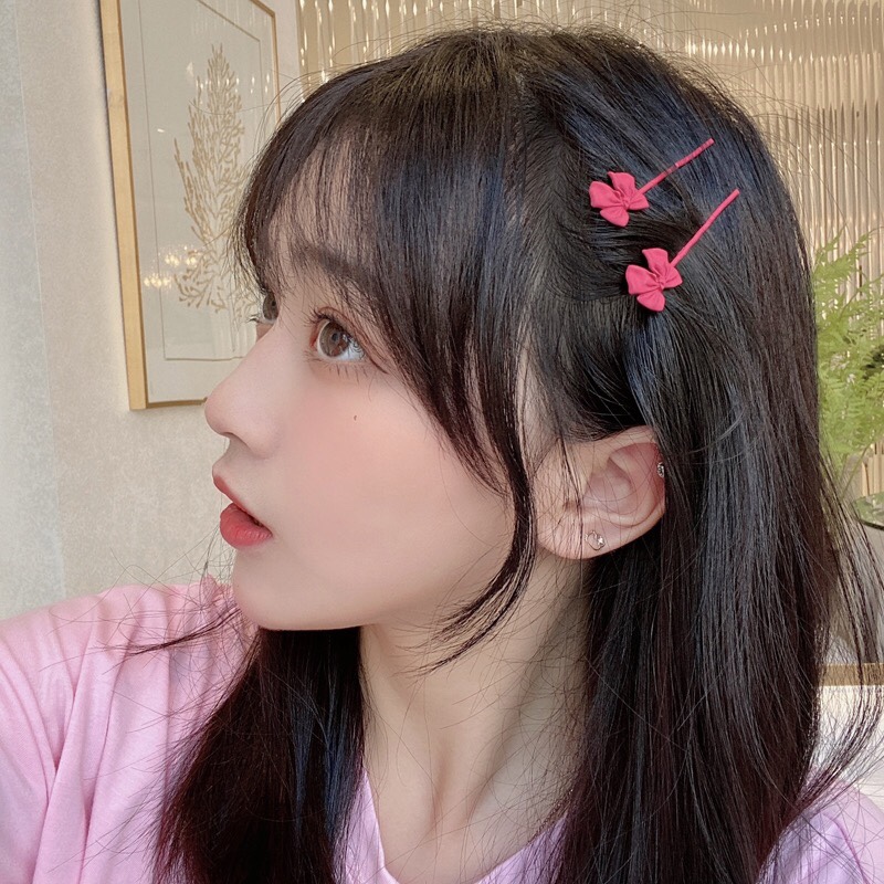 Simple bow clip for girls, versatile bangs clip, Korean Internet celebrity hair clip, ins forest-style broken hair clip for girls