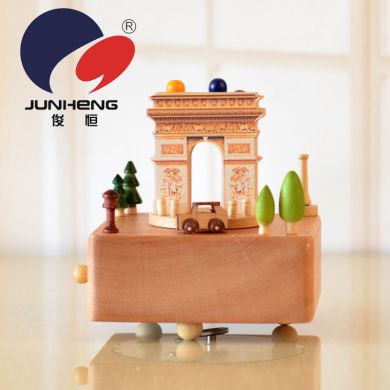 Direct sales cross-border spot European beech arch architectural model music box music box wooden handicrafts can be customized 1506