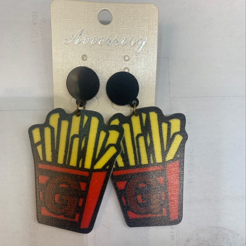 Acrylic potato chip earrings thumbnail