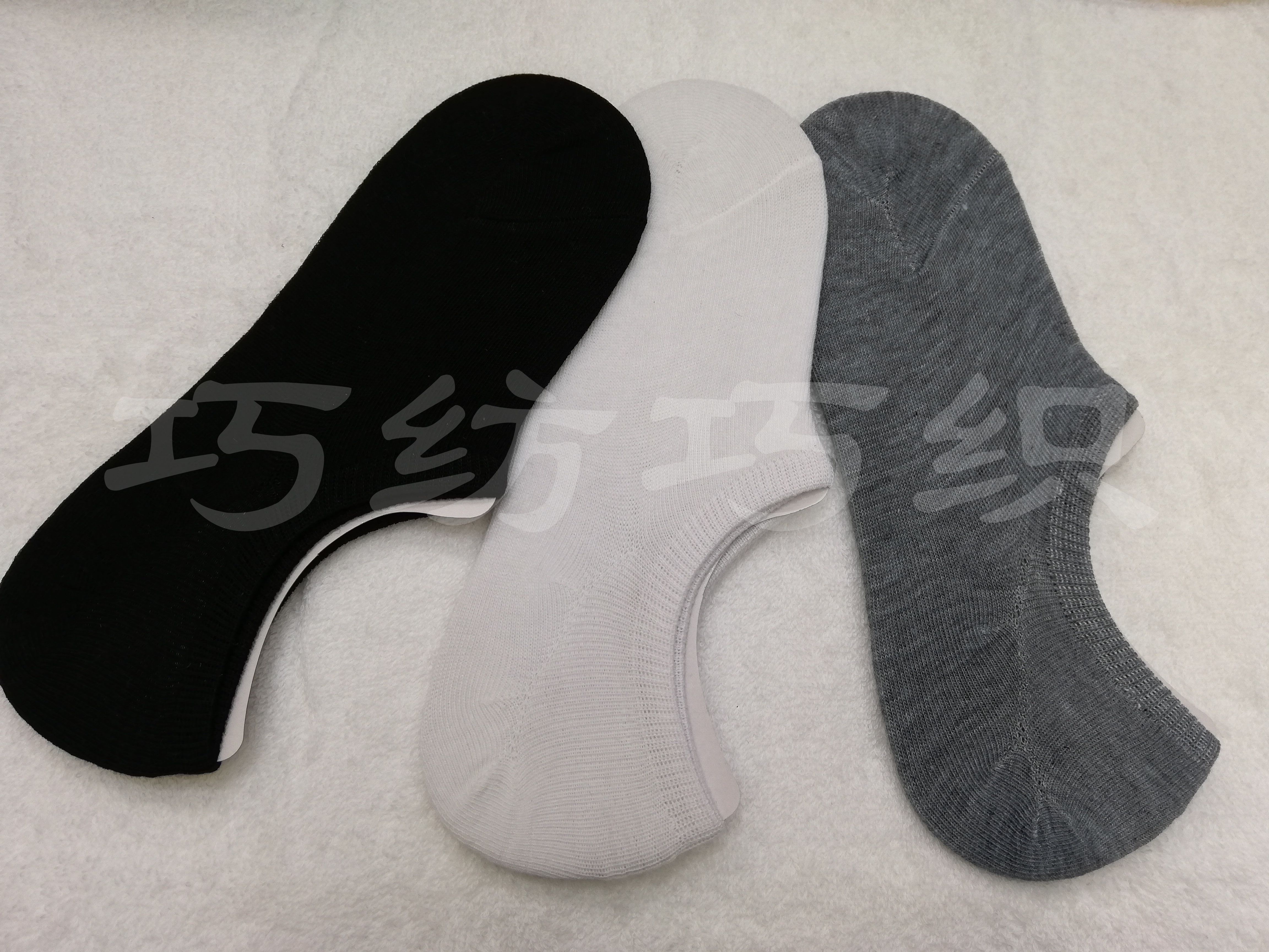 爆款 春夏季男士浅口隐形船袜 硅胶防滑不掉跟 （纯色系）产品图
