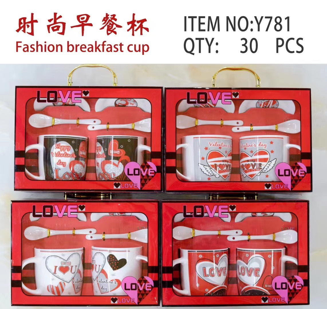 Ceramic cups, coffee pairs, coffee cups, tea cups, water cups, gift cups, couple pairs, breakfast cups, export series 781 details Picture