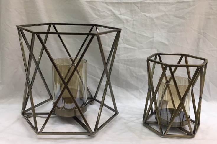 通宇096L摆件烛光晚餐道具灯北欧铁艺家居装饰品创意个性浪漫几何烛台大