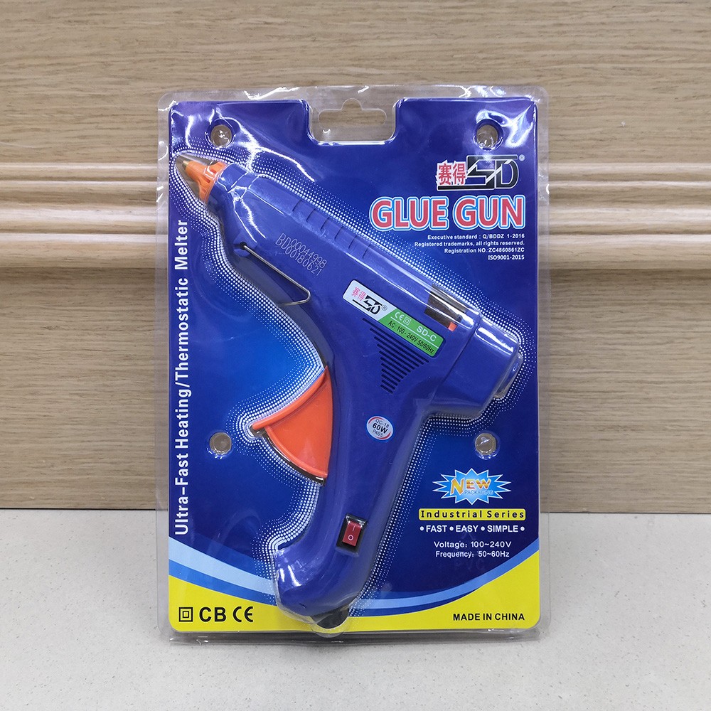 Sade 60W blue large glue gun, hot melt glue gun with anti-scald nozzle, factory direct sales pic 4