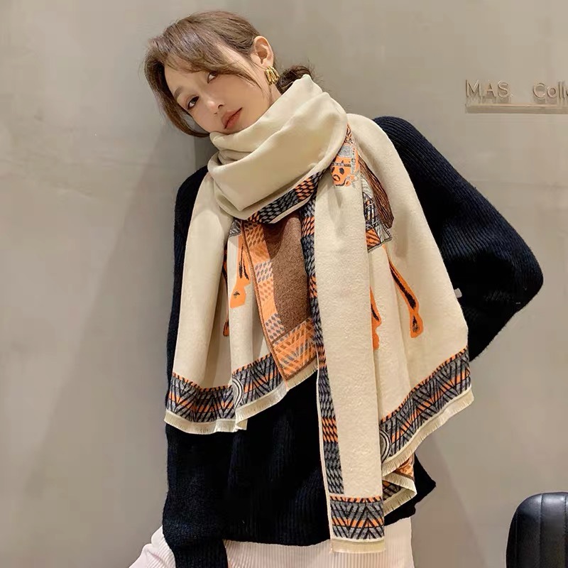 Extra-large, warm, thick, versatile and cute student casual, fashionable and elegant scarf