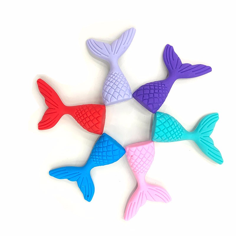 鱼尾橡皮擦 美人鱼3D立体小鱼尾巴造型橡皮详情图1