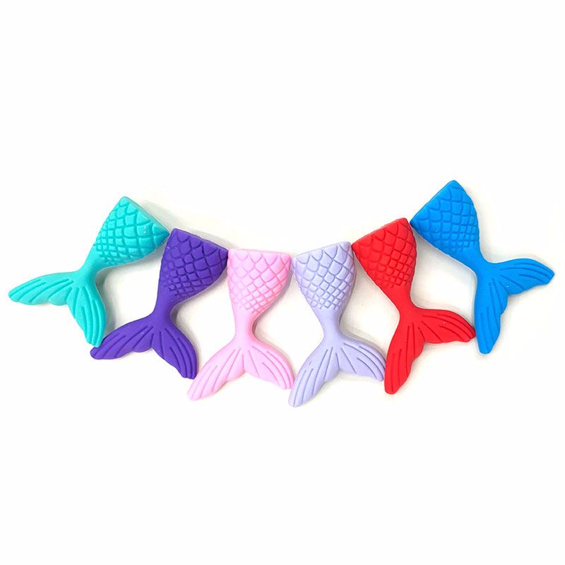 鱼尾橡皮擦 美人鱼3D立体小鱼尾巴造型橡皮图