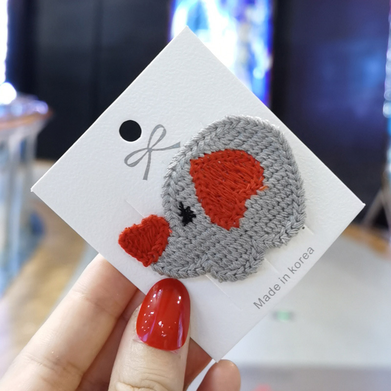 Knitted woolen hair clip cartoon BB clip undefined