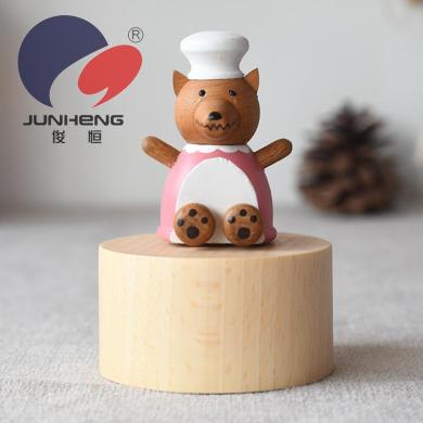 Junheng craft fairy tale Wolf grandmother music box Wooden crafts music box personalized custom creative home decoration PH1712