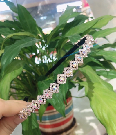New Korean Fashion Pearl Rhine-Diamond Alloy Headband Hairpin Hairpin Jewelry Korean New Fashion Headband Whole Circle Block Hairpin 509
