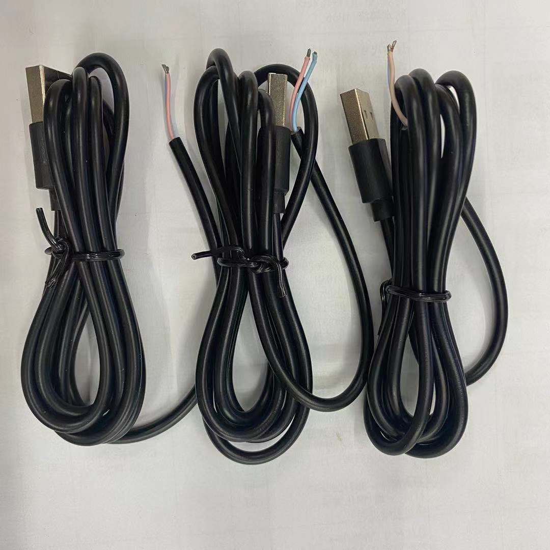 工厂直销 115cmUSB转dc5521连接线0.25平铜线2p电线供应沾锡LED灯带灯条剥皮焊锡插头电源线