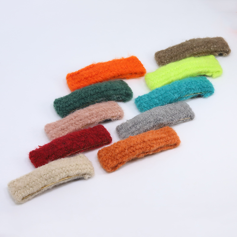 Wool hair clips, handcrafted BB clips