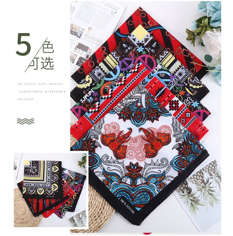 Hao Hao Headscarf Manufacturers Direct For Europe And The United States Men And Women Outdoor Sports Headscarf Street Dance Hip-Hop Cotton Miscellaneous Cotton Square Towel Wholesale Magic Headscarf details Picture
