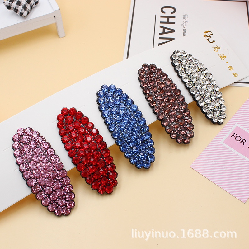 South Korea Ins new round rhinodrill hairpin Europe and The United States female hair card jewelry Yiwu small goods thumbnail