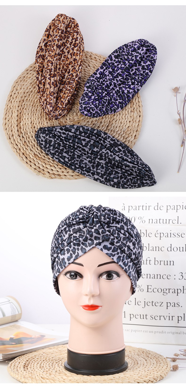 Hao Hao Headscarf Manufacturers For Europe And The United States Men And Women Outdoor Riding Sports Baotou Hat Yoga Hat Hip Hop Hip Hop Indian Hat Leopard Print Indian Hat undefined