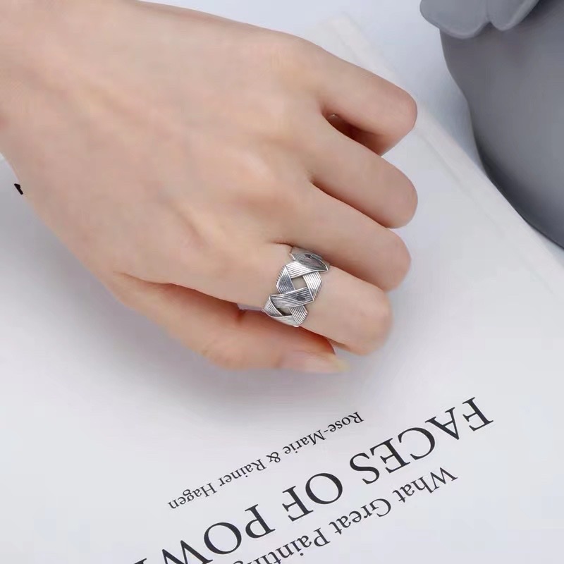 UKI SILVER and Ji S925 sterling silver wide edition woven ring details Picture