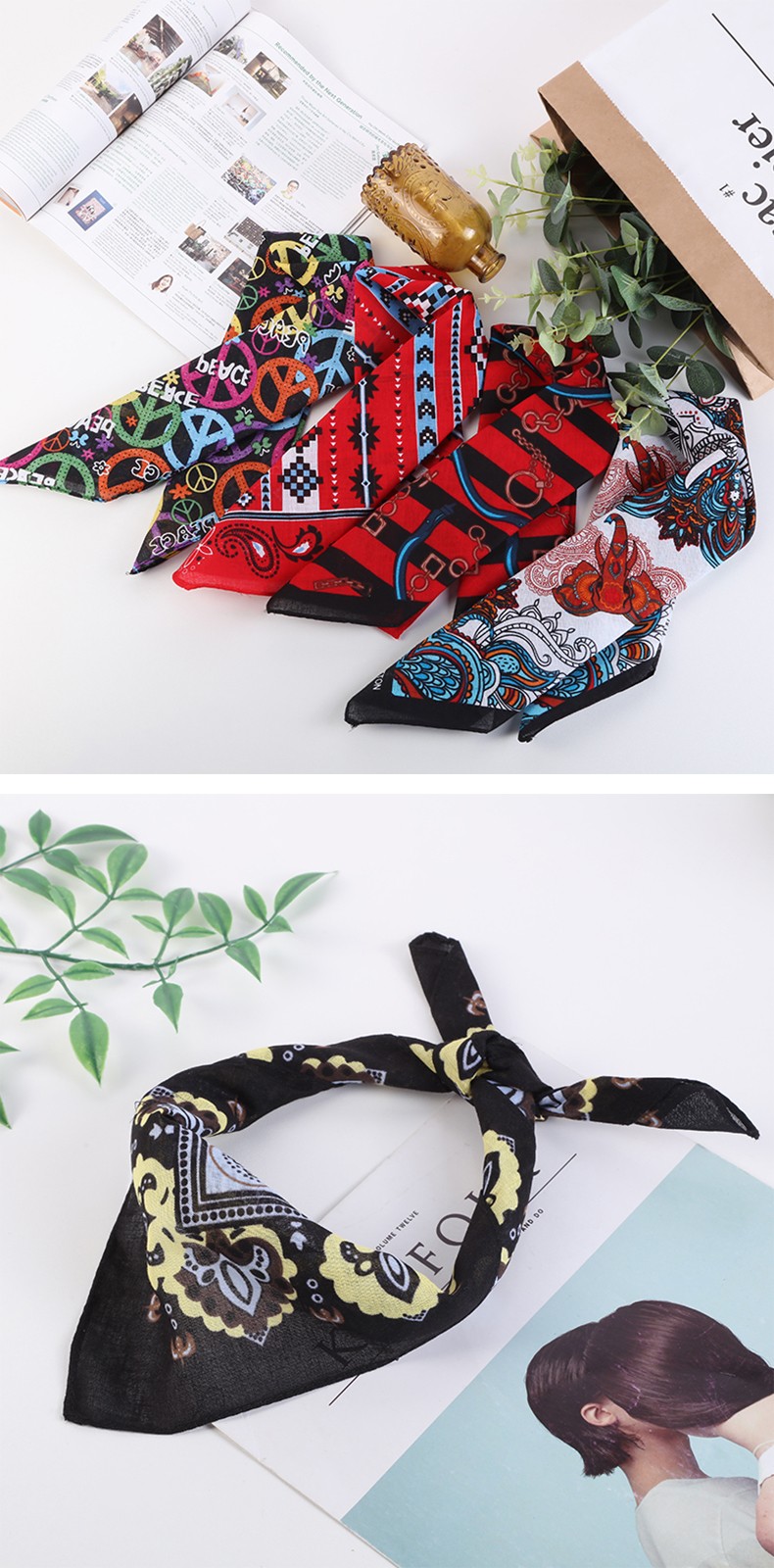 Hao Hao Headscarf Manufacturers Direct For Europe And The United States Men And Women Outdoor Sports Headscarf Street Dance Hip-Hop Cotton Miscellaneous Cotton Square Towel Wholesale Magic Headscarf undefined