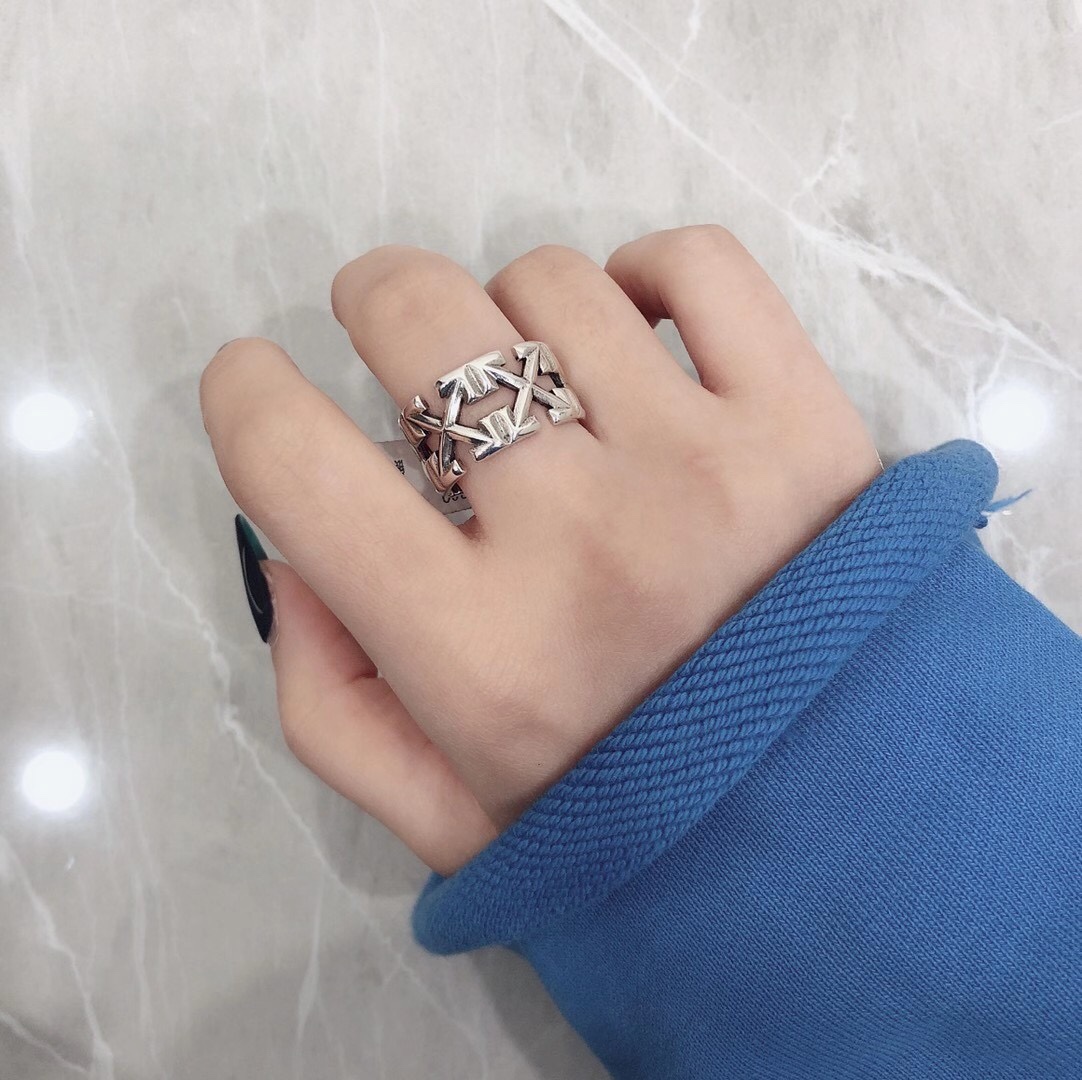 UKI SILVER and Season S925 sterling silver X-letter index and middle finger rings