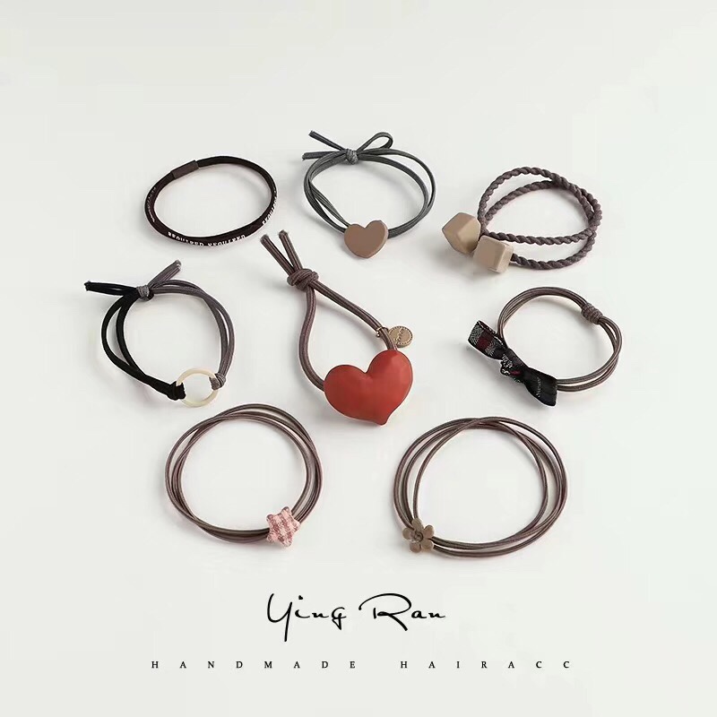 Korean cute hair tie, Korean girl's simple hair tie, Instagram forest girl style leather case, rubber band hair band