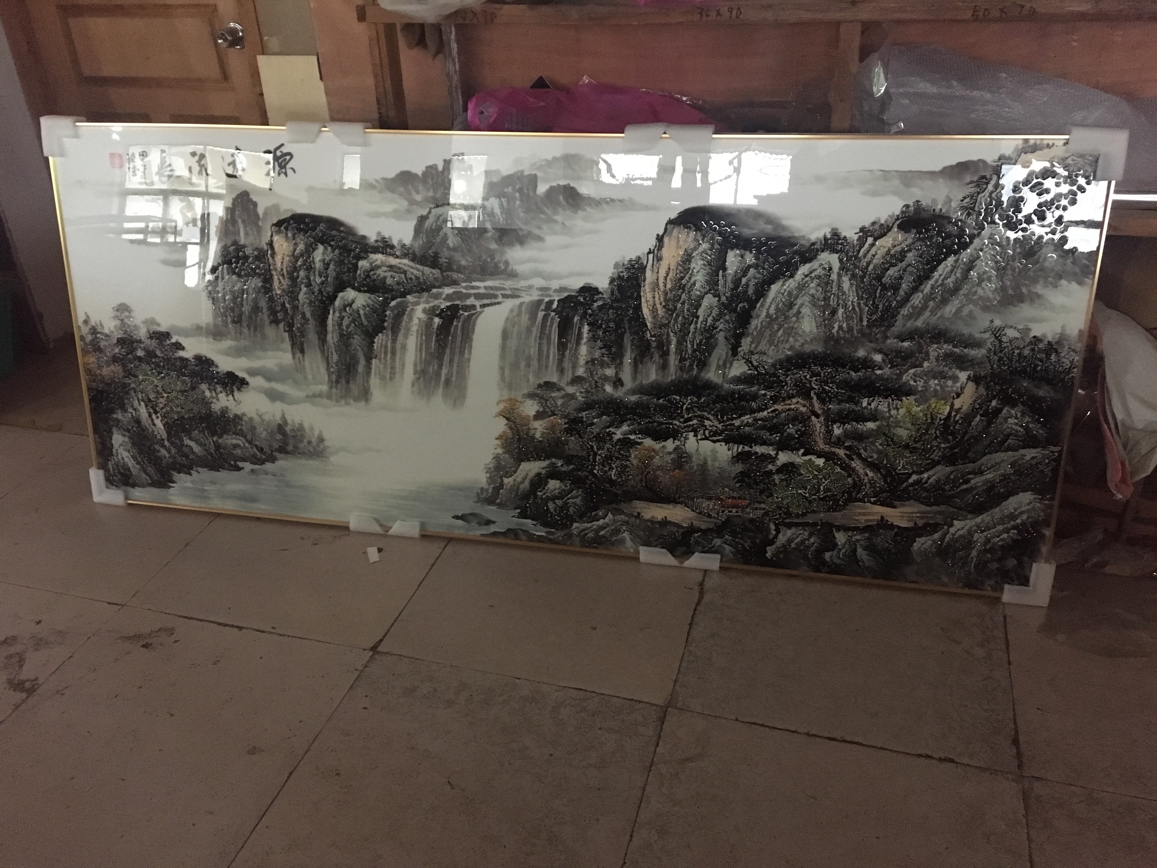 Living Room Sofa Background Large Painting Private Custom Application Scenario