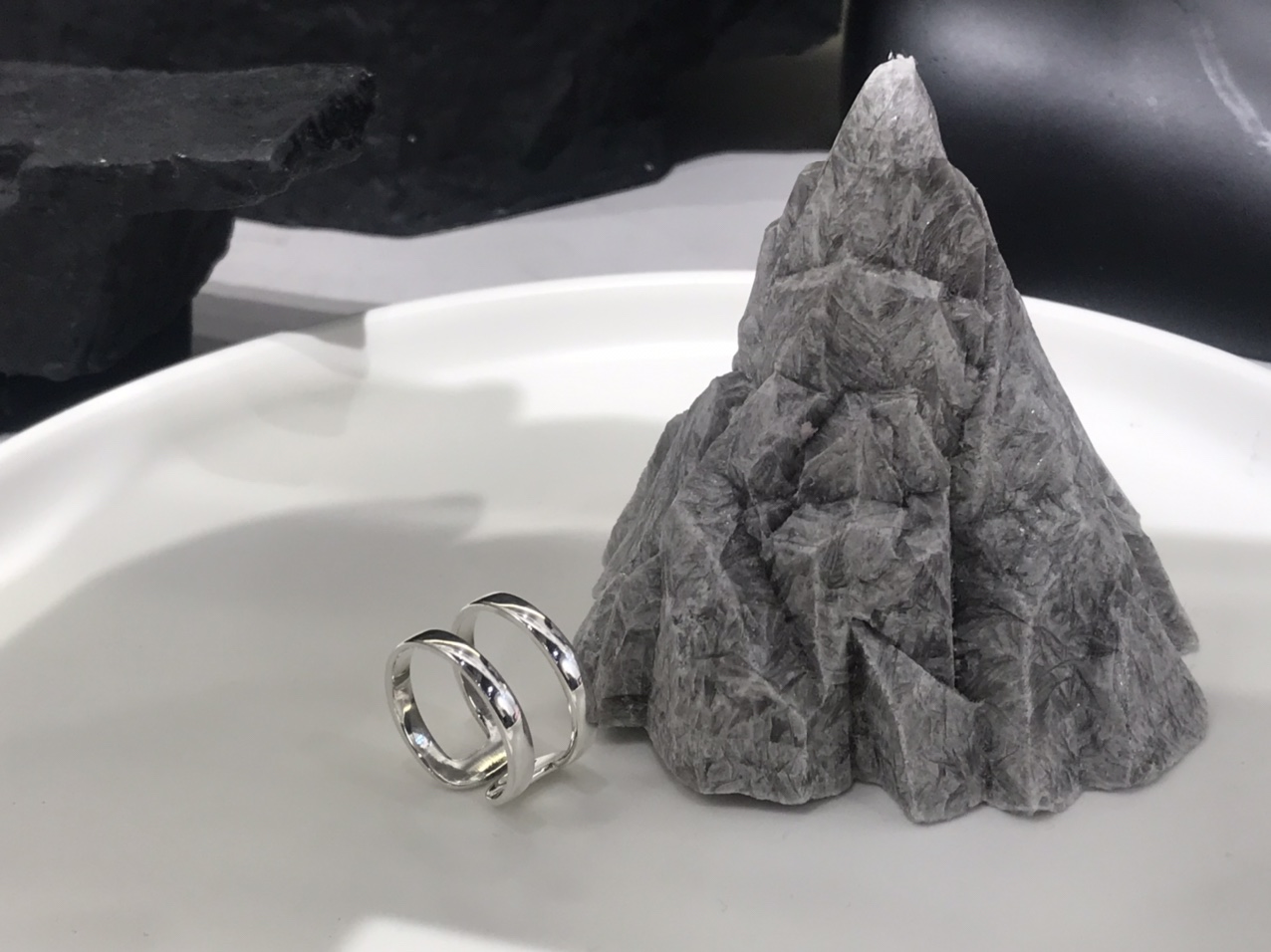 UKI SILVER and Ji S925 pure silver double-layer simple glossy ring